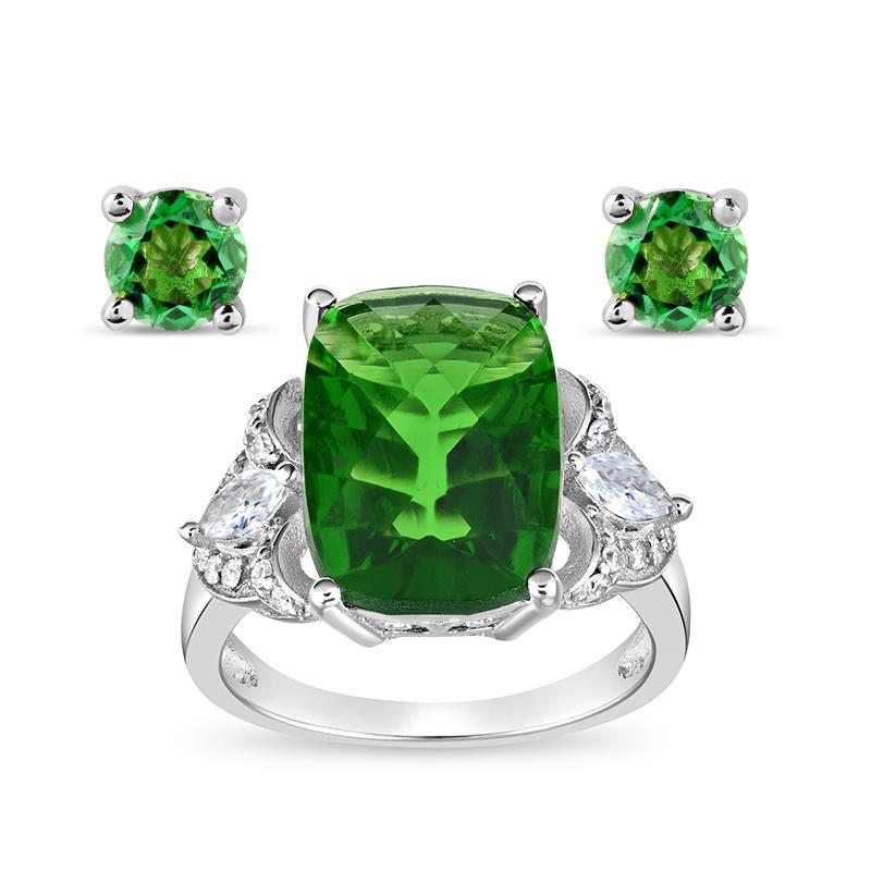 Spirit Lake Helenite Ring & Earrings